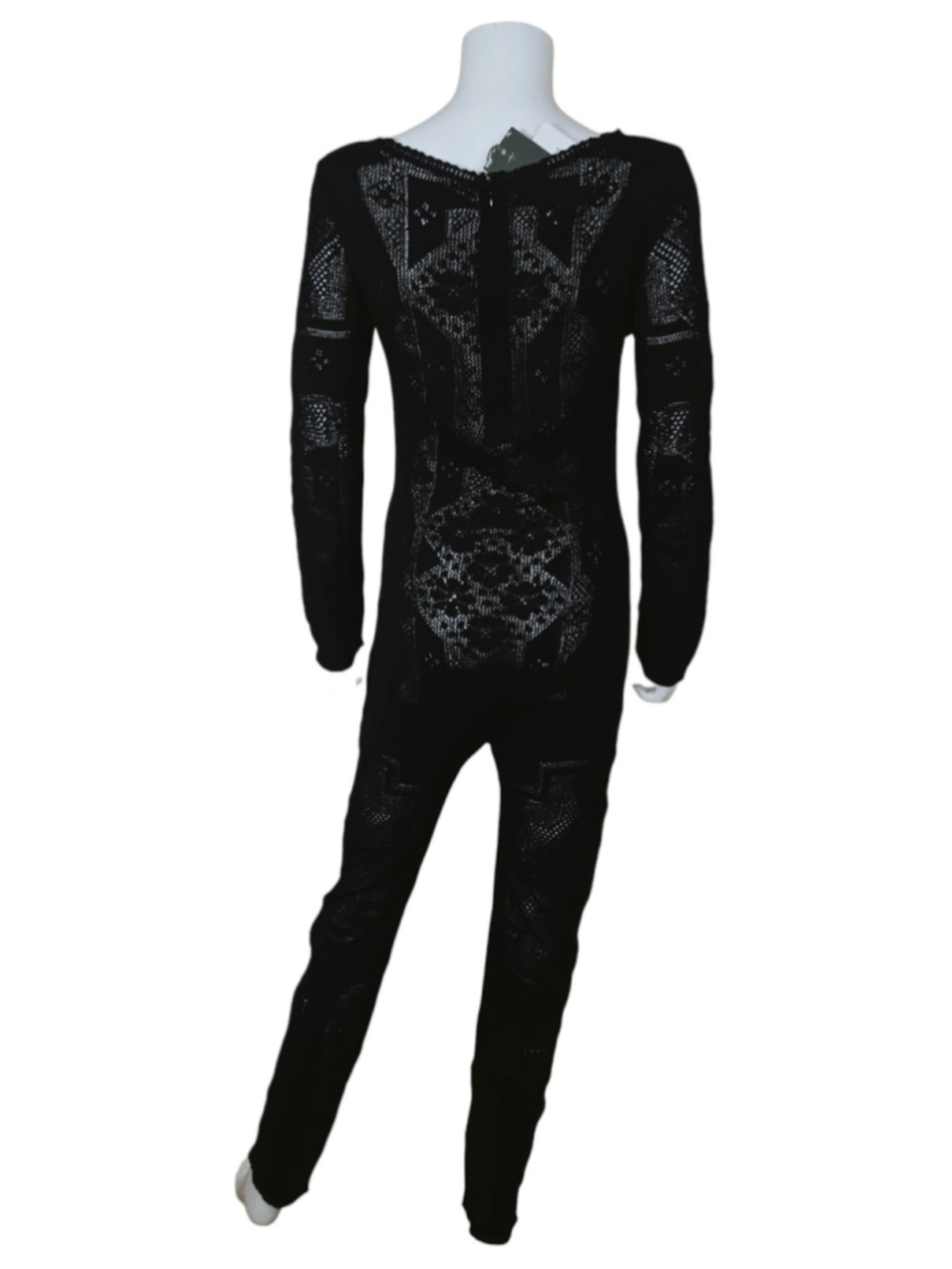NWT $1250 ALBERTA FERRETTI Long Sleeve Jumpsuit Black IT 40 US 4 see description - Picture 5 of 8